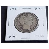 1911 Barber Half Dollar