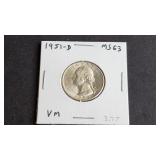 1951 D Washington Quarter