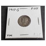 1917 S Mercury Dime