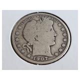 1907 Barber Half Dollar