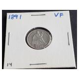 1891 Seated Liberty Dime