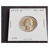 1957 D Washington Quarter