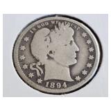 1894 Barber Quarter