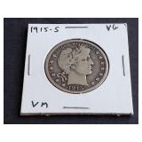 1915 S Barber Half Dollar
