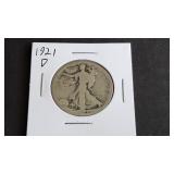 1921 D Walking Liberty Half Dollar Key Date