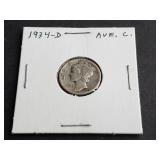 1934 D Mercury Dime