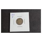 1911 D Barber Dime