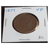 1854 Large Cent