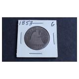 1853  Seated Liberty Quarter