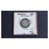 1880 H 5 Cents Victoria From Canada 92.5% Silver