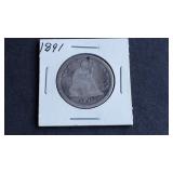 1891 Seated Liberty Quarter