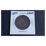 1854 Seated Liberty Quarter