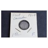 1904 5 Cents Edward VII From Canada 92.5% Silver