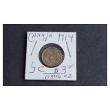 1914 5 Cents George V From Canada 92.5% silver