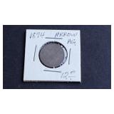 1874 Seated Liberty Dime