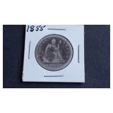 1855 O Seated Liberty Quarter