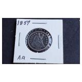 1857 Seated Liberty Dime