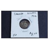 1912 5 Cents George V From Canada 92.5% silver