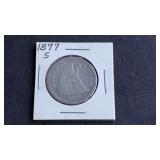 1877 S Seated Liberty Quarter