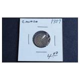 1907 5 Cents Edward VII From Canada 92.5% Silver