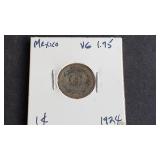 1924 1 Centavo From Mexico