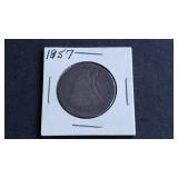 1857 Seated Liberty Quarter