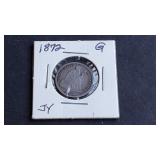 1872 Seated Liberty Dime