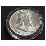 1958 D Franklin Half Dollar