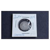 1917 5 Cents George V From Canada 92.5% silver