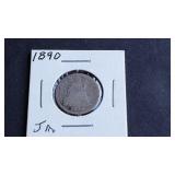 1890 Seated Liberty Dime