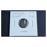 1918 5 Cents George V From Canada 92.5% silver