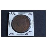 1836 Coronet Head Large Cent