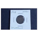 1928 20 Centavos from Mexico 72% Silver