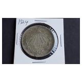 1924 Peso From Mexico 72% Silver
