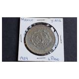 1959 Peso From Mexico 10% Silver