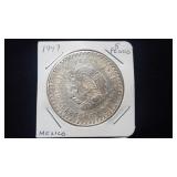 1947 Cinco (5) Pesos 90% Silver From Mexico