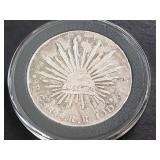 1889 Go RR 8 Reales Guanajuato, Mexico .903 silver