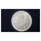 1923 UN Peso 72% Silver From Mexico