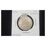 1945 50 Centavos from Mexico 72% Silver