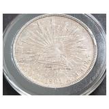 1901 Mo AM UN Peso From Mexico 90.27% Silver