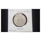 1939 50 Centavos from Mexico 72% Silver