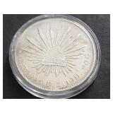 1895 Zs FZ 8 Reales Zacatecas, Mexico 90.3% silver