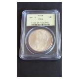 1881 S Morgan Silver Dollar PCGS MS64