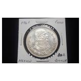 1961 UN Peso from Mexico 10% Silver