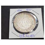 1934 UN Peso From Mexico 72% Silver