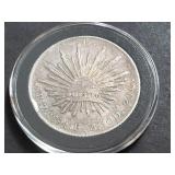 1891 Zs FZ 8 Reales Zacatecas, Mexico 90.3% Silver