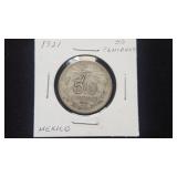 1921 50 Centavos from Mexico 72% Silver