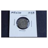 1933 20 Centavos from Mexico 72% Silver