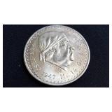 1947 UN Peso 50% Silver from Mexico