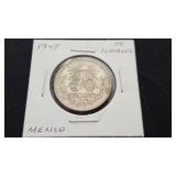 1945 50 Centavos from Mexico 72% Silver